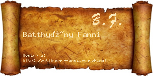 Batthyány Fanni névjegykártya